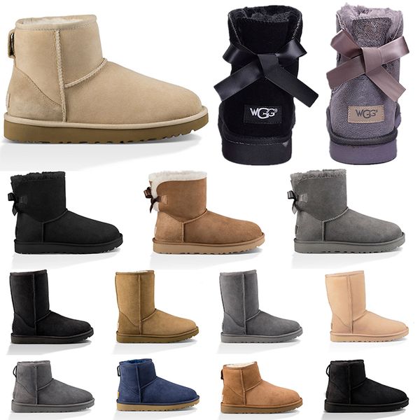 

australian snow boots for women fashion mini ankle short bow winter boot ladies girls womens booties 36-41 wholesale, Black