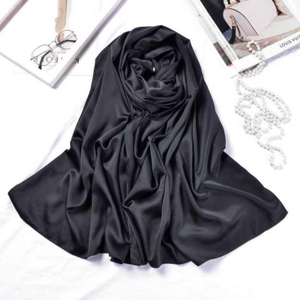 

white black women square silk scarf wraps autumn winter luxury large satin scarves muslim head scarf 110*110 cm, Blue;gray
