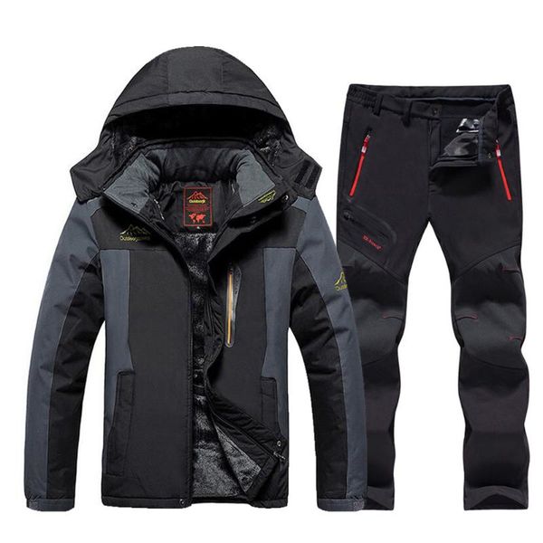 

skiing jackets 2021 men's ski suit brands windproof waterproof thicken warm snow coat winter and snowboarding jacket pants set