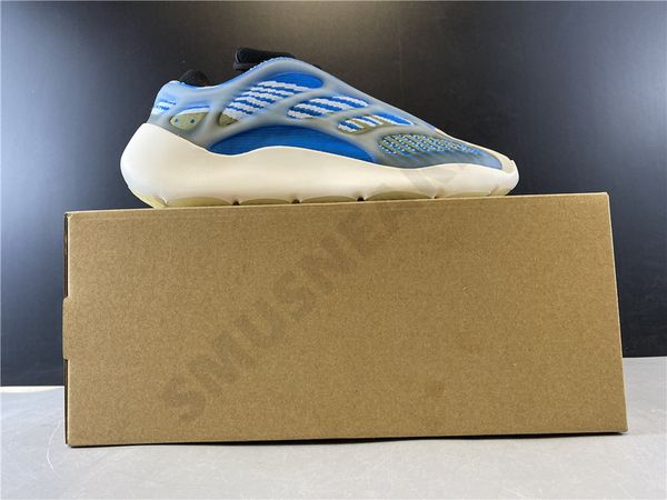 

blue white luminous 700 v3 azael kanye west runner men sneakers kanyewest 700v3 sports shoes men running shoes man light trainers g54850