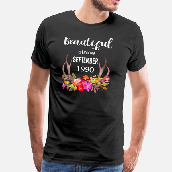 

beautiful since september 1990 t shirt men printed tee shirt s-3xl novelty crazy authentic summer style vintage shirt, White;black