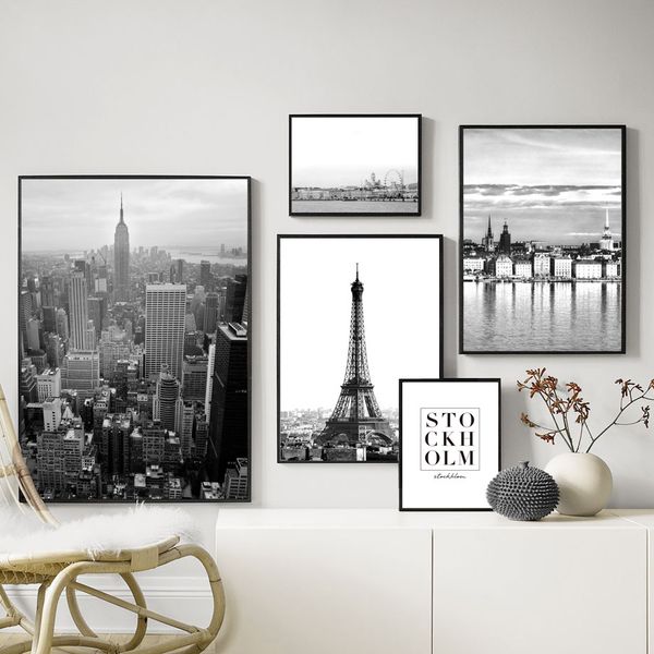 

нью-йорк париж башня современные nordic винтажные плакаты и печать wall art холст стены картины картины для гостиной декор
