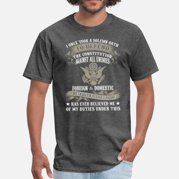 

veteran combat i once took a solemn oath to defend t shirt men character tee shirt s-3xl unique gift new style spring autumn leisure shirt