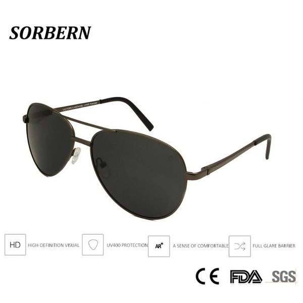 

sorbern fahshion poalarzied sunglasses alloy metal frames men vintage classic pilot sun glasses mirror coating uv400, White;black