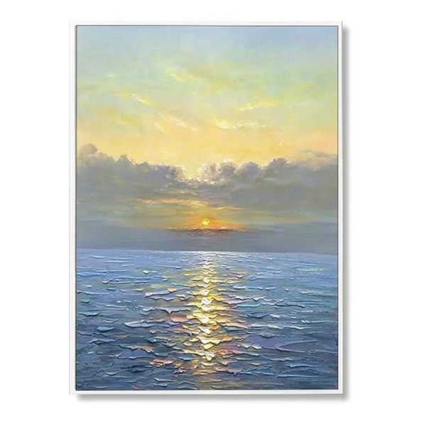 

paintings sunset landscape picture wall decor art handmade oil painting sea scenery canvas modern for home