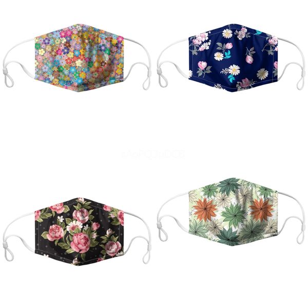 

designer ice silk face masks printed colorful masks anti dust mascherine#135, Black