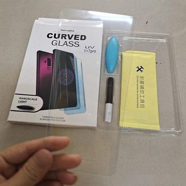 

for oneplus8 1 7 7t pro 3d curved tempered glass uv nano full glue liquid protective film for xiaomi mi10 pro note10 cc9pro screen protector