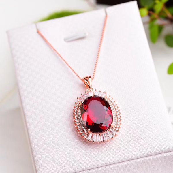 

ruby pendant necklace, Black
