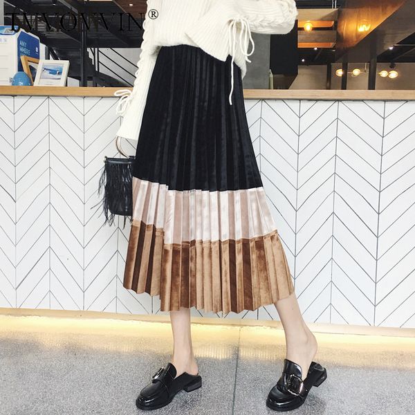 

brand designer pleated skirt women korean style wild casual fashion ladies skirts autumn and winter new skirts female f088, Black