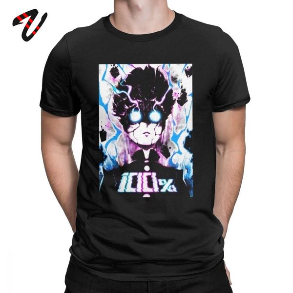 

mob psycho 100 t-shirt для мужчин hipster streetwear 100% хлопок тис o шеи с коротким рукавом рубашки летняя одежда больших размеров tops