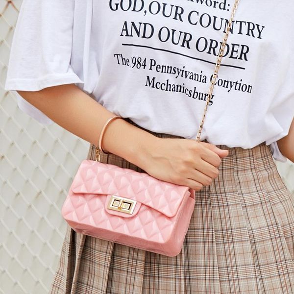 

evening bags women handbag lingge summer jelly bag slant span small square drop shipping good quality