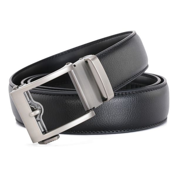 

full grain leather ratchet belts fashion cowhide men belt designer luxury automatic buckle belts for men ceinture, Black;brown