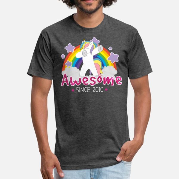 

dabbing einhorn since 2010 geburtstagsgeschenk t shirt men printed short sleeve round collar novelty gift comical summer style letters shirt