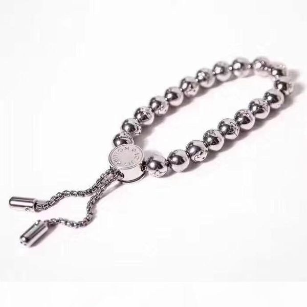 

316l titanium steel silver and colorful round beads charm bracelet for man bracelet jewelry gift drop shipping ps6207a, Black