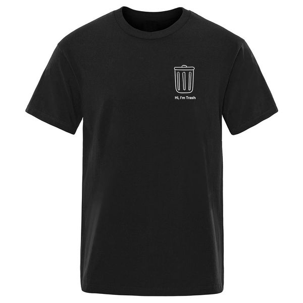 

funny trash logo printed solid color homme t-shirt summer solid color crew neck tee shirts 2020 man hip hop fashion leisure