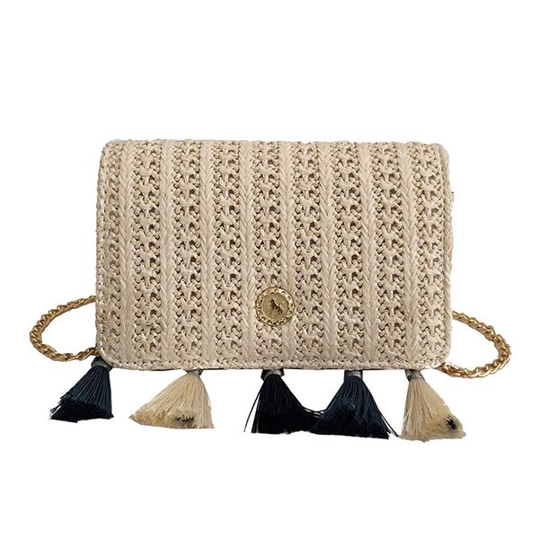

women handbag ins popular female straw bags fashion woven lady crossbody mini summer beach tassel casual shoulder bag ss3175