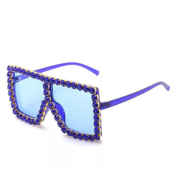 

2020 women square luxury acrylic rhinestone sunglasses oversize colorful diamond frame shades big sun glasses fashion, White;black