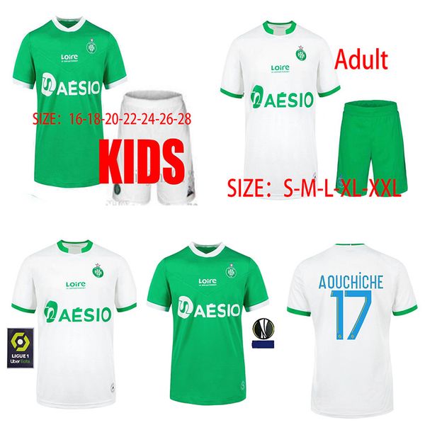 

men kids kit 20 21 as saints-Ã©tienne soccer jersey maillot de foot youssouf 2021 as etienne khazri boudebouz aholou fofana football shirt, Black;yellow