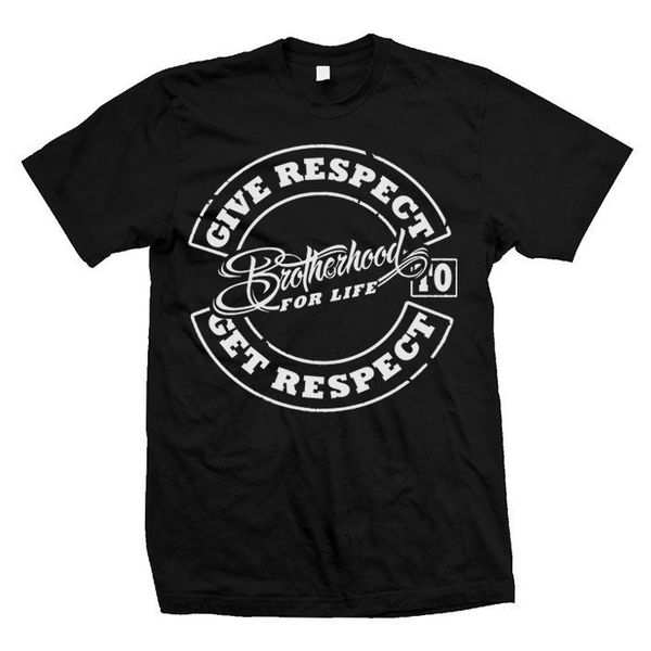 

printed pure cotton men's shirt t-shirt brotherhood respect brothers mc biker rocker chopper o-neck t shirt
