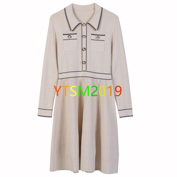 

knit woolly dress woollen skirt sweater fleece petticoat women's lapel contrast color striped double pockets pullover dresses, Black;gray