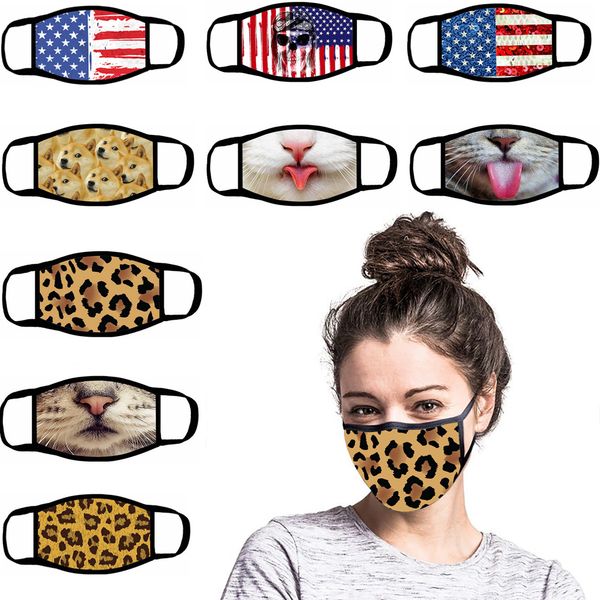 

men women funny face mask reusable cartoon print dustproof mask washable running riding bike protective mask wholesale