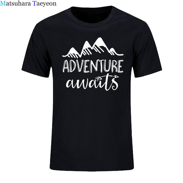 

men short sleeve t shirt round collar t-shirts 2018 adventure awaits tees printing t shirt brand clothing xs-xxxl