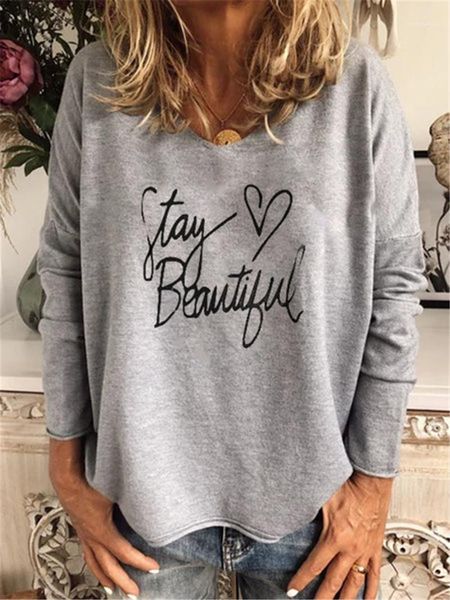 

long sleeve o neck fashion tees womens designer pullover tshirts womens spring new letters casual tshirts, White