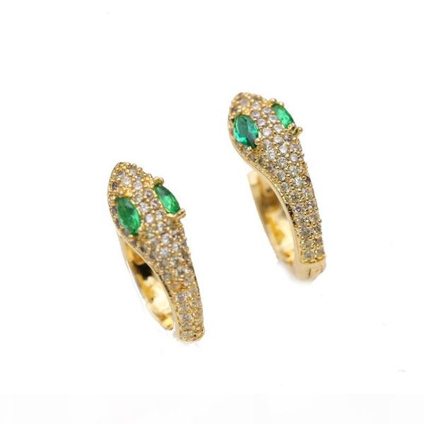 

personality creative snake earrings small and exquisite funny animal inlaid zircon ear buckle simple fashion earrings earrings female, Golden;silver