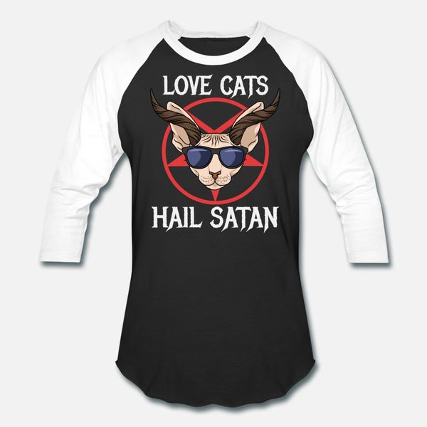 

satanic cat hail satan pentagram sphynx baphomet t shirt men designer 100% cotton plus size 3xl cool sunlight new style spring autumn slim