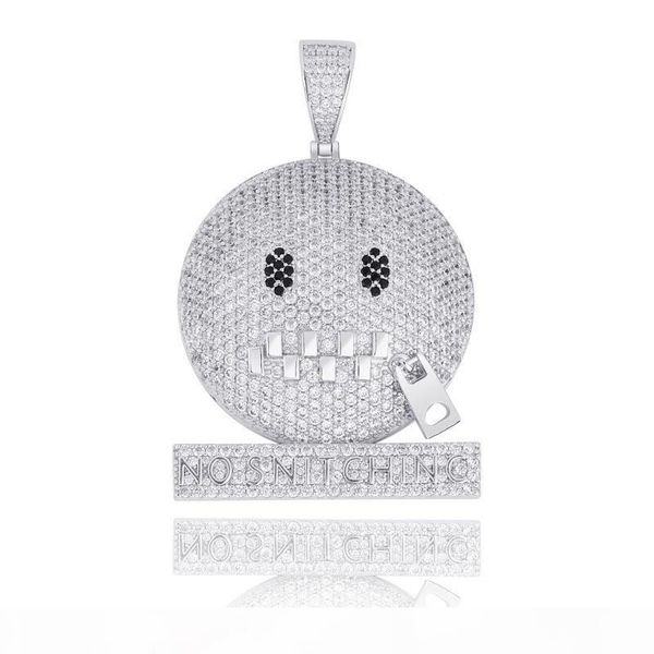 

выражение мода нет snit chinc ожерелье hip hop ice out кубический циркон подарка ювелирных изделий для мужчин и женщин, Silver