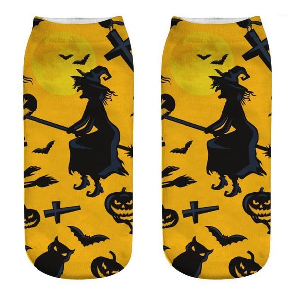 

treat designer holiday cosplay socks winter autumn wear 3d socks men women halloween trick, Black