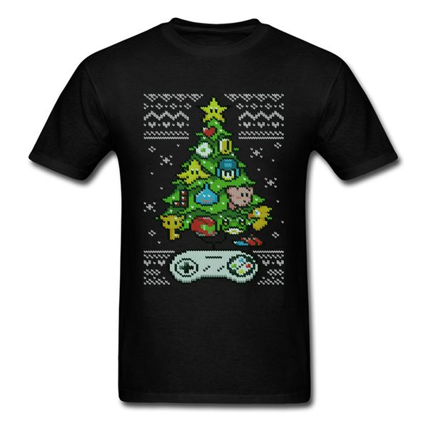 

classic gamer unit christmas tree tshirts xmas video game control funny tshirts round collar cotton men tees happy new year