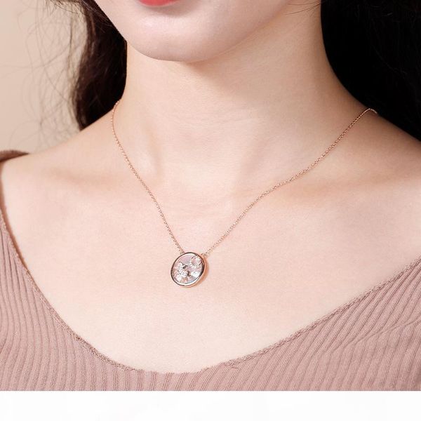 

silver moon and stars white mother of pearl shell necklace female unicorn japan and south korea trade selling fashion simple silver