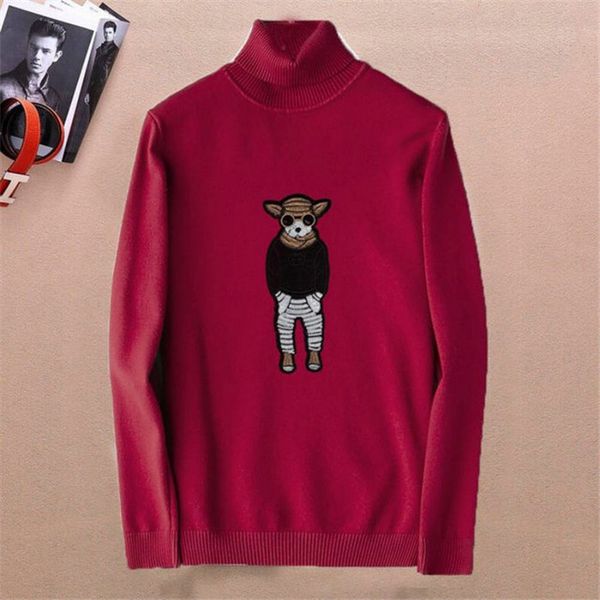 

new fashion luxurious autumn winter men jacquard long sleeve hip hop sweatshirts applique anime keep warm turtleneck bottoming shirt, White;black