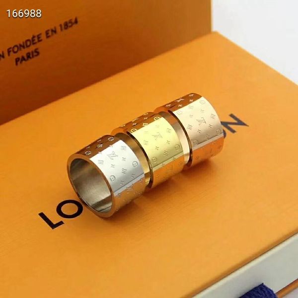 

new ring fashion 316l titanium wedding pretty ring lady engagement ring men and women jewelry accessories with gifts box, Silver