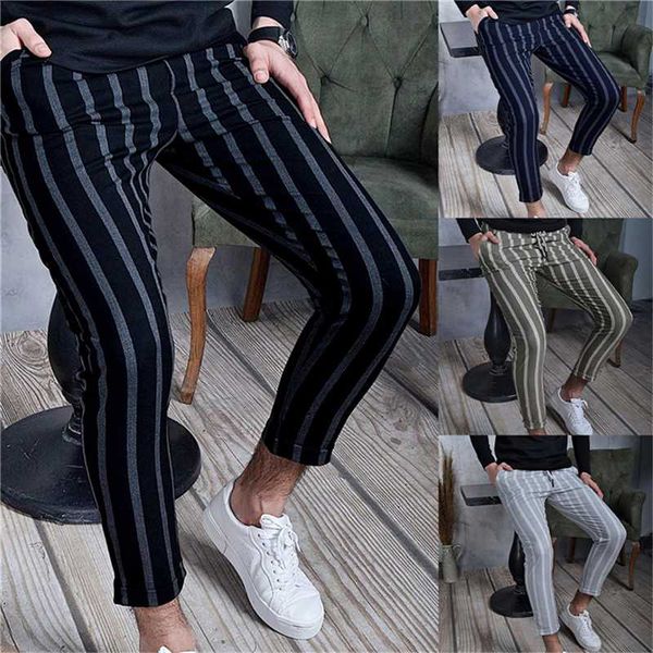

fashion 2020 summer thin striped pants men brand new slim fit hip hop mens casual harem pants streetwear joggers men trousers, Black