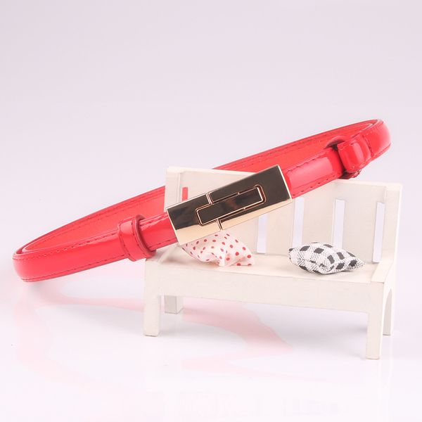 

new style women's buckle adjustable thin belt wild dress decoration candy color belt, Black;brown