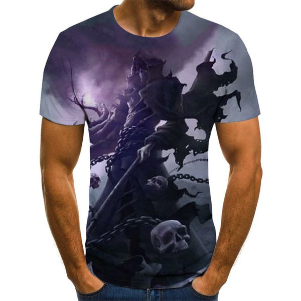 

skull grim reaper 3dt-shirts punk style boy clothing summer street wear 3d print shirts harajuku graphic aesthetic men clothing