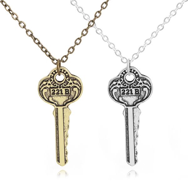 

fashion key men's retro necklace sweater chain accessories, Silver