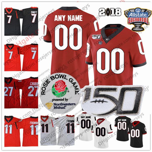 

custom 2020 geogia bulldogs football 11 jake fromm 4 james cook 2 d'wan mathis 13 stetson bennett 15 carson beck 34 walker jerseys, Black
