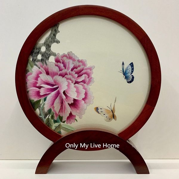 

dhl chinese table decoration accessories living room home ornaments handwork silk embroidery pattern padauk frame birthday wedding gift