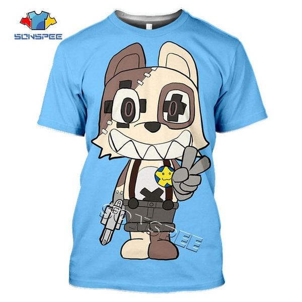 

hunting anime ragdoll gleipnir comic men summer 3d print shirts plus size horror harajuku men clothing
