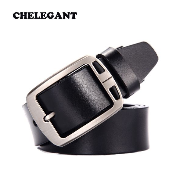 

men belt genuine leather fashion all-match casual business pin buckle width belt for men high-quality cowhide hot, Black;brown