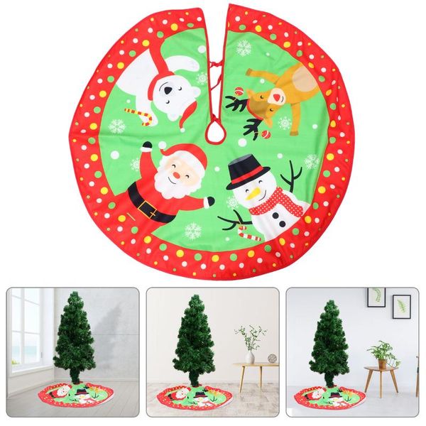 

1pc christmas decorative printing skirt christmas tree skirt (assorted color