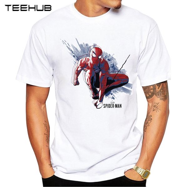 

2019 teehub men's fashion spider man printed short sleeve t-shirt hipster o-neck design cool desgin tee