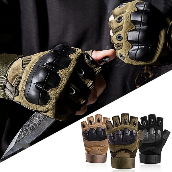 

hq tactical microfiber gloves men spring autumn outdoor survive cycling on foot hard knuckle half finger safety gloves free, Black;green