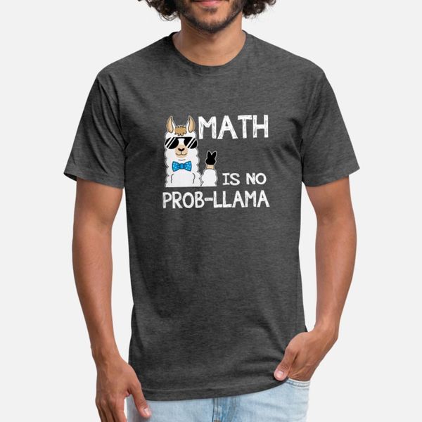 

math is no prob llama funny llama math teacher t s t shirt men customize cotton s-3xl loose funny casual spring letters shirt