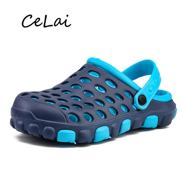 

celai comfortable men pool sandals summer outdoor beach shoes man slip on garden casual water shower slippers a-027, Black