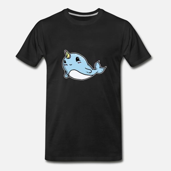 

cute narwhal sea unicorn gift t shirt men print 100% cotton o neck letters fit breathable summer style trend shirt