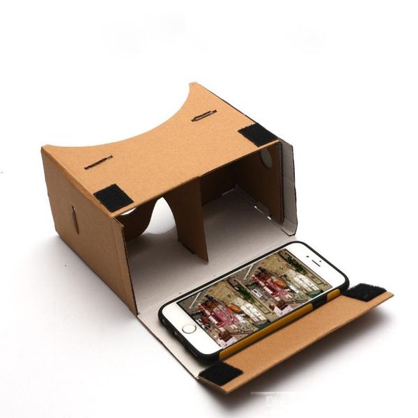 

ultra clear diy google cardboard 3d quality 3d vr virtual reality glasses for 5.0 screen with headstrap